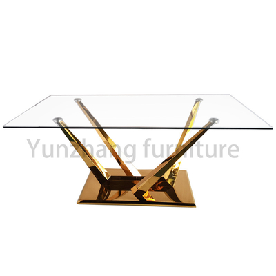 Moderner Glas-Esstisch von Meridian Furniture mit Glas- und Metallsockel
