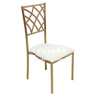 Moderne Esszimmermöbel Stackbare Hochzeitsstühle Chiavari-Stuhl Gold Edelstahl Bankettstuhl