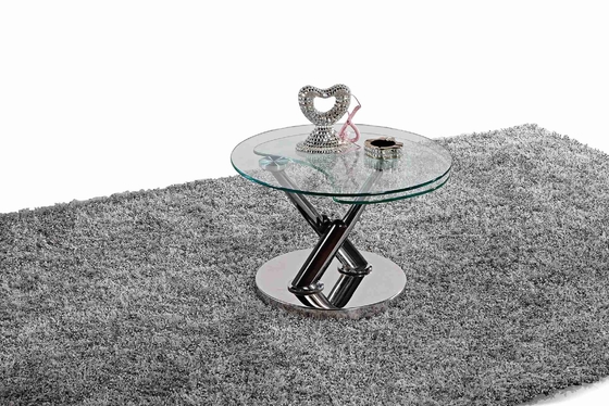 Metallhaltige kleine Seitentabelle der runder Glastisch-Spitzen-stilvolles Tee-Tabelle-X