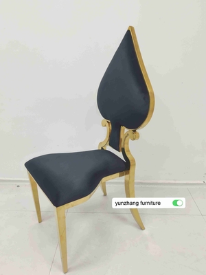 Fancy Gold Hochzeitsstuhl stapelbar Luxus-Design weißes Kissen