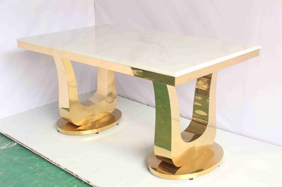 Goldfarbmarmorspeisetisch mit u-niedrigen Hauptmöbeln