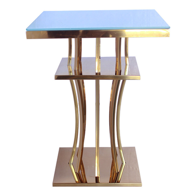 Optionale Farbglasplatte-Bartisch-Edelstahl-Goldbarren-Möbel