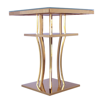 Optionale Farbglasplatte-Bartisch-Edelstahl-Goldbarren-Möbel