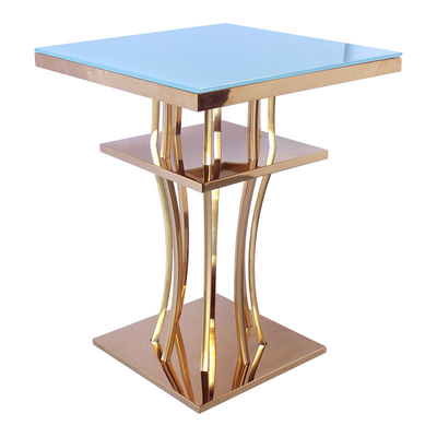 Optionale Farbglasplatte-Bartisch-Edelstahl-Goldbarren-Möbel