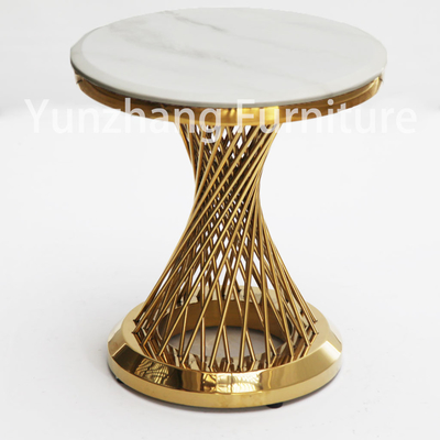 Rotierender runder Seitentabellen-Beistelltisch-Wohnzimmer-Satz mit Metallfuß