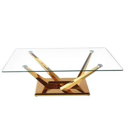 Einzigartiger Quadrat-Speisetisch-Metallfuß milderte Glasplatte für Esszimmer