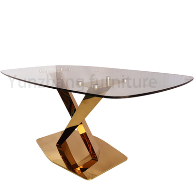 Elegante moderne Luxusspeisetische mit Glasplatte-glattem Ende