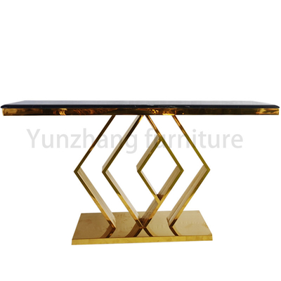 Marmorcountertop-Wohnzimmer-Tisch- für Systemkonsolediamond shaped unique stainless steel-Basis