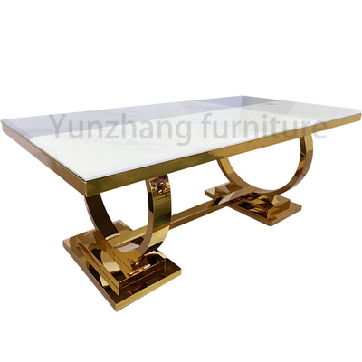 Luxusrechteck-Speisetisch-Hauptmöbel des Edelstahl-201