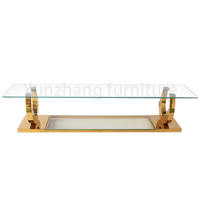 Rechteckiger Couchtisch legt transparente einfache Glasart beiseite