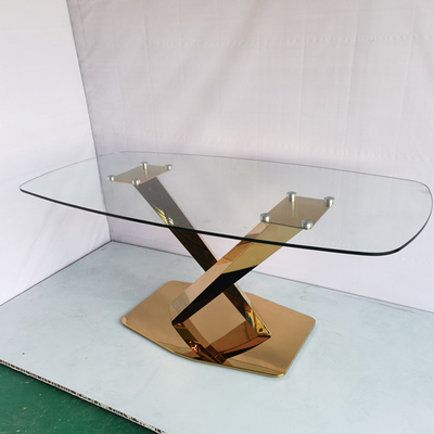 Elegante moderne Luxusspeisetische mit Glasplatte-glattem Ende