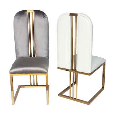 Esszimmer Gold Edelstahl Hochrücken königliche Stühle für die Hochzeit