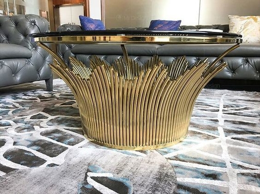Zuhause Möbel Rundes Zentrum Rose Gold Marmor Kaffeetische Luxus Für Wohnzimmer
