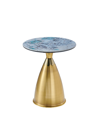 Moderne Glasmitte Tisch aus Edelstahl erweiterbar gehärteten drehbaren goldenen Couchtisch Wohnzimmermöbel