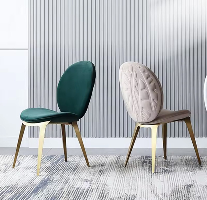 Hotelstühle modern minimalistisch High-End Designer Home Rückenlehne Edelstahl Blätter Esszessel