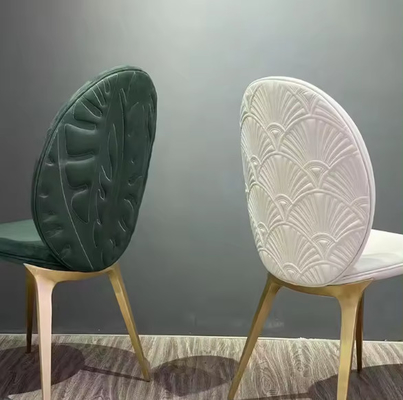 Hotelstühle modern minimalistisch High-End Designer Home Rückenlehne Edelstahl Blätter Esszessel