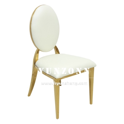Hotelrezeption T-Gold Edelstahl Metallstuhl Stapelbare Bankettsitze Nordische Samt Kissen Sitz Hochzeitsstühle