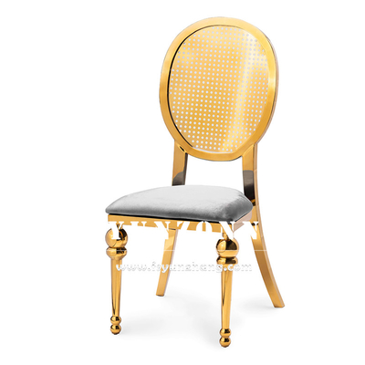 Mittlerer Osten Markt Esszimmer Möbel Bankett Party Edelstahl Stuhl Gold Luxus Hochzeitsstühle