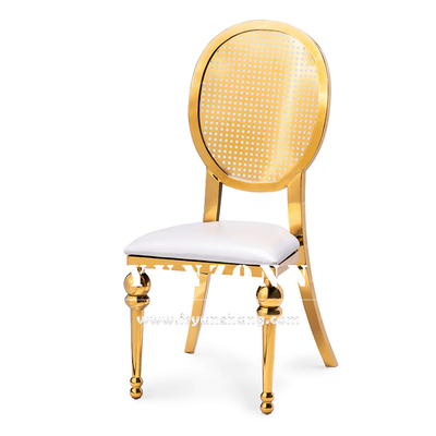 Mittlerer Osten Markt Esszimmer Möbel Bankett Party Edelstahl Stuhl Gold Luxus Hochzeitsstühle