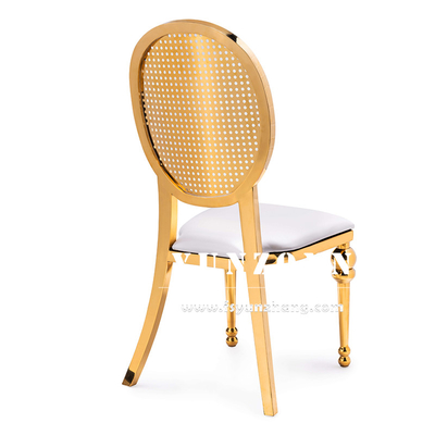 Mittlerer Osten Markt Esszimmer Möbel Bankett Party Edelstahl Stuhl Gold Luxus Hochzeitsstühle