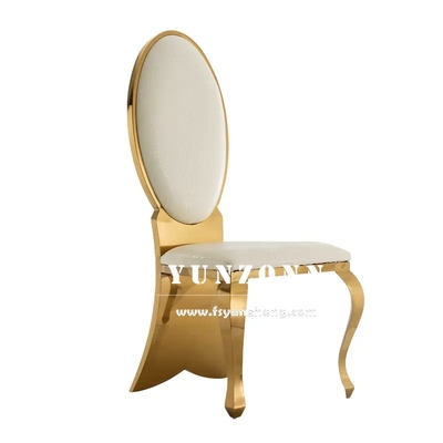 Mode Fischschwanzbeine Hochzeitsstuhl Gold Edelstahl Kristallknopf Bankettstuhl für Hotel Luxusrestaurant