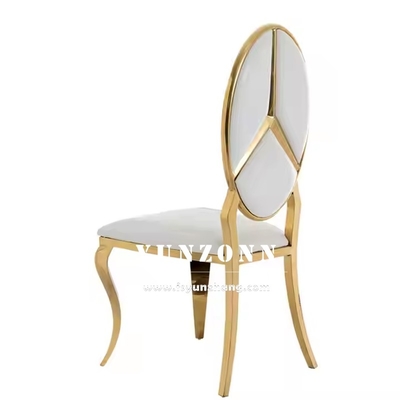 Hot Sale Fancy Benz Design Rücken Esszimmer Möbel Gold Edelstahl Bankett Stuhl für Hotel Hochzeitsfeier Party