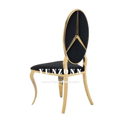 Hot Sale Fancy Benz Design Rücken Esszimmer Möbel Gold Edelstahl Bankett Stuhl für Hotel Hochzeitsfeier Party