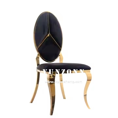 Hot Sale Fancy Benz Design Rücken Esszimmer Möbel Gold Edelstahl Bankett Stuhl für Hotel Hochzeitsfeier Party