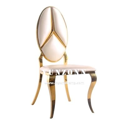 Hot Sale Fancy Benz Design Rücken Esszimmer Möbel Gold Edelstahl Bankett Stuhl für Hotel Hochzeitsfeier Party