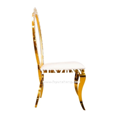 Fancy Acryl Sonnenblumen Rücken Gold Zuhause Esszimmer Stuhl Stapeln Edelstahl Hochzeitsstuhl für Hotel Bankett Party verwendet