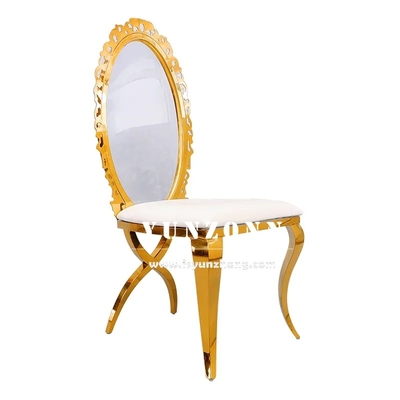 Fancy Acryl Sonnenblumen Rücken Gold Zuhause Esszimmer Stuhl Stapeln Edelstahl Hochzeitsstuhl für Hotel Bankett Party verwendet
