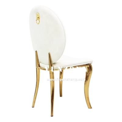 Hochwertige Hotels Bankettstuhl Gold Hochzeitsfeier Edelstahl Wohnzimmer Weiß Samt Esszessel