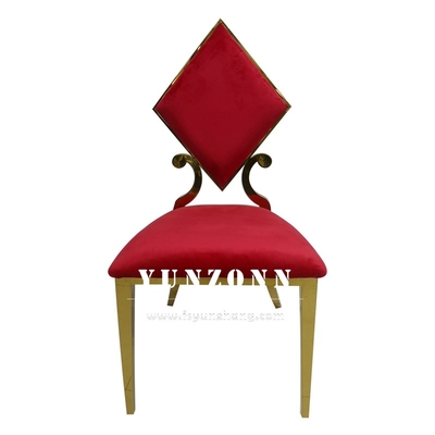 Eleganten Gold-Edelstahl-Esstuhl mit Poker-Diamant-Design