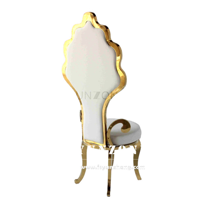 Großhandel Gold Edelstahl Braut und Bräutigam Stuhl Hochrücken Hochzeit König Thronstuhl