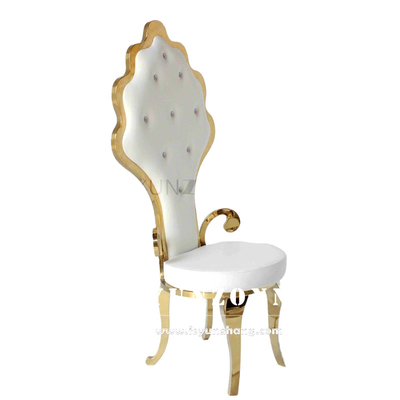Großhandel Gold Edelstahl Braut und Bräutigam Stuhl Hochrücken Hochzeit König Thronstuhl