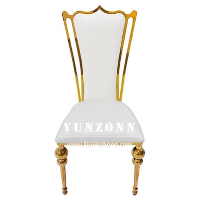 Hotel Restaurant Gold Luxus Thron Hochzeitsempfang Stuhl Gold Edelstahl Bankett Stuhl