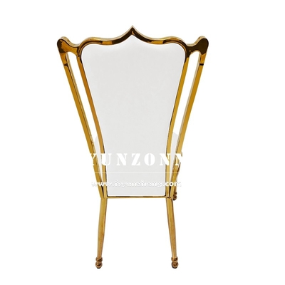 Hotel Restaurant Gold Luxus Thron Hochzeitsempfang Stuhl Gold Edelstahl Bankett Stuhl