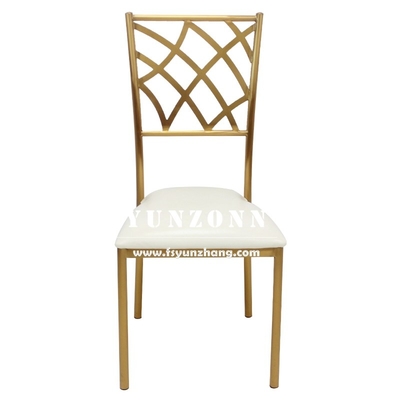 Moderne Esszimmermöbel Stackbare Hochzeitsstühle Chiavari-Stuhl Gold Edelstahl Bankettstuhl