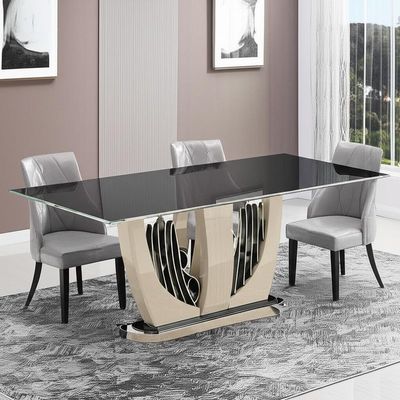Elegante moderne Luxusspeisetische mit Glasplatte-glattem Ende