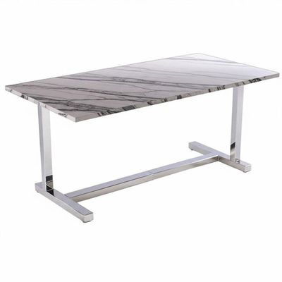 Metalledelstahl-rechteckige Marmortabelle mit 10mm Kronenbreite