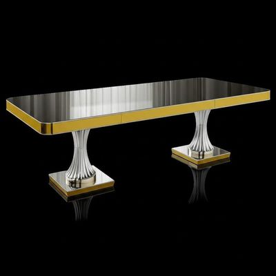Silbernes Goldglattes modernes Luxus Speisetisch rechteckige Form