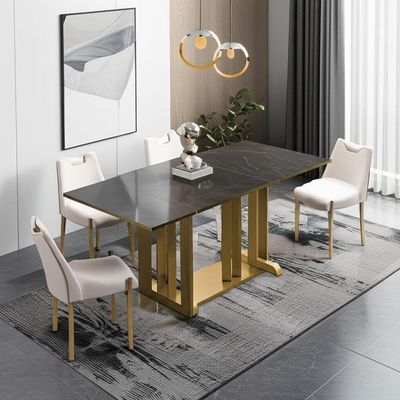 8 Personen Multifunktionaler Esstisch Vielseitige Konsole Tisch und Stühle