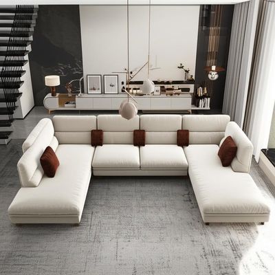 Modernes nordisches Licht Luxus- Schnitt-Sofa Living Room L-förmiger Sofa Set Beige