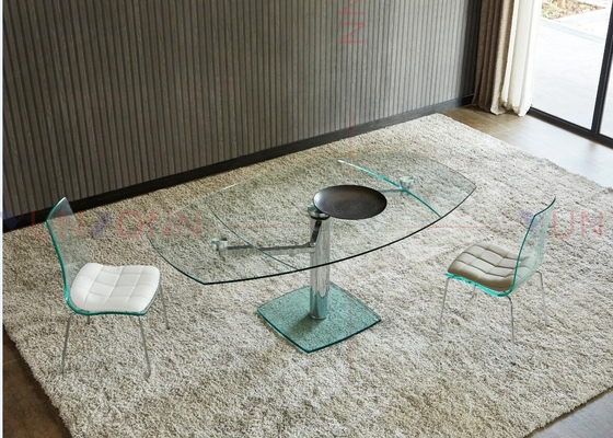Ausdehnbarer flexibler Multifunktionsspeisetisch mit der zwei Blatt-Glasplatte