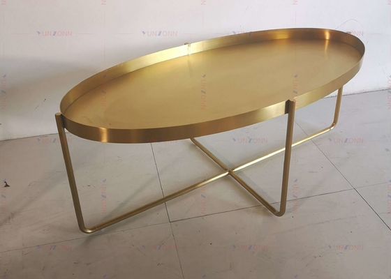 Edelstahl des goldenes Metallseitentee-Tabellen-Couchtisch-D60xH50cm 201