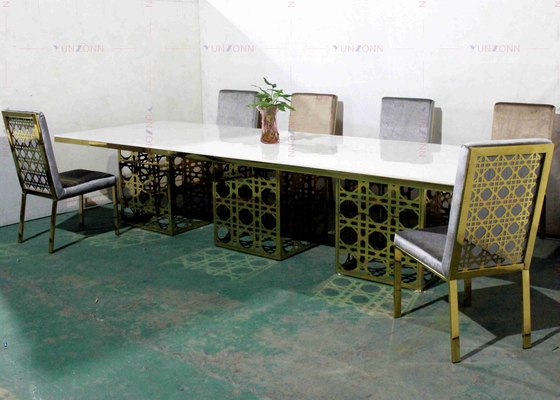 Modernes großes Hochleistungsbankett-Art-Speisetisch MDF-Luxussoem 4000X1200X750mm