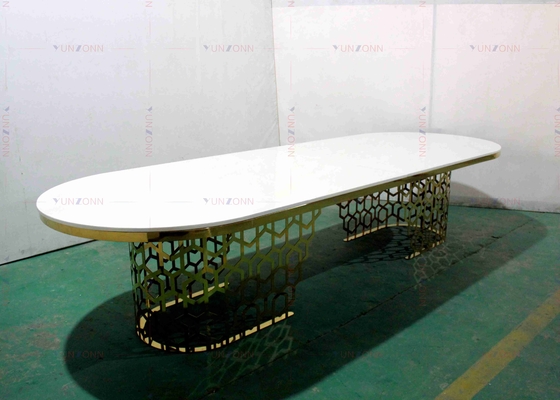Modernes großes Hochleistungsbankett-Art-Speisetisch MDF-Luxussoem 4000X1200X750mm