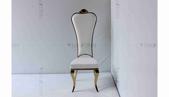 Weißer PU Großhandel Braut und Bräutigam Hochzeit Edelstahl Gold Hochstuhl