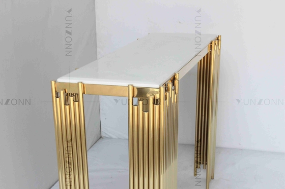 Röhrenförmige moderne weiße und Goldtisch- für Systemkonsolewandschrank-Regal-Luxusmöbel