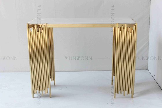 Röhrenförmige moderne weiße und Goldtisch- für Systemkonsolewandschrank-Regal-Luxusmöbel